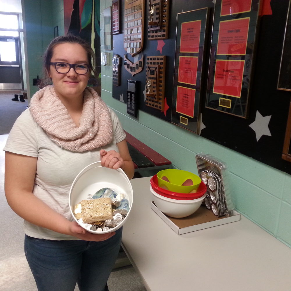 Ducks Unlimited Bake sale Bailie with baked goods student action projects