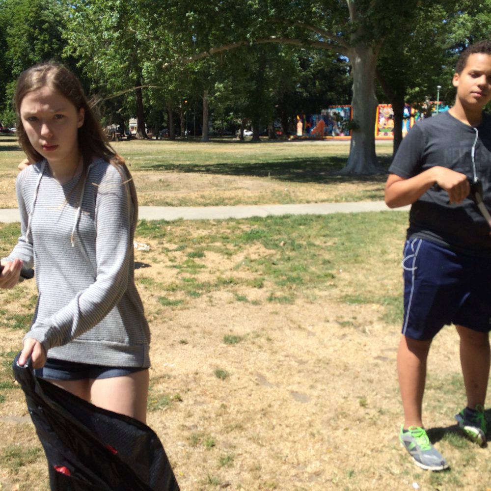 Students Cleaning Southside Park in Sacramento, Califormia