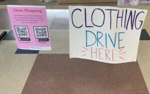 Clothes drive sign