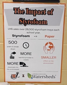 Sign of the impacts of styrofoam